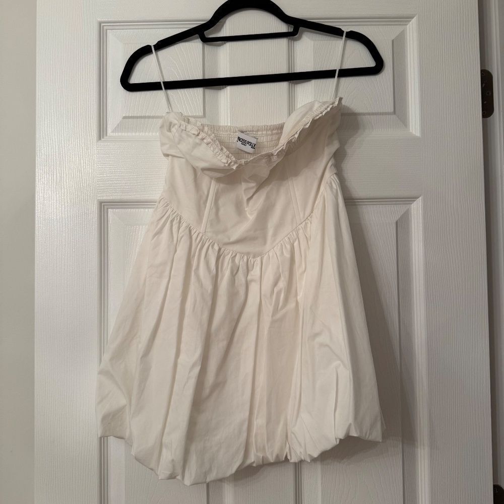 Princess Polly Melaina Bubble Hem Mini Dress White - Picture 2 of 5